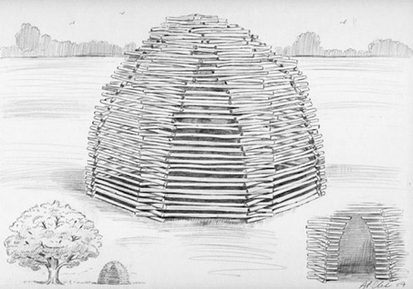 Drawing of wooden dome